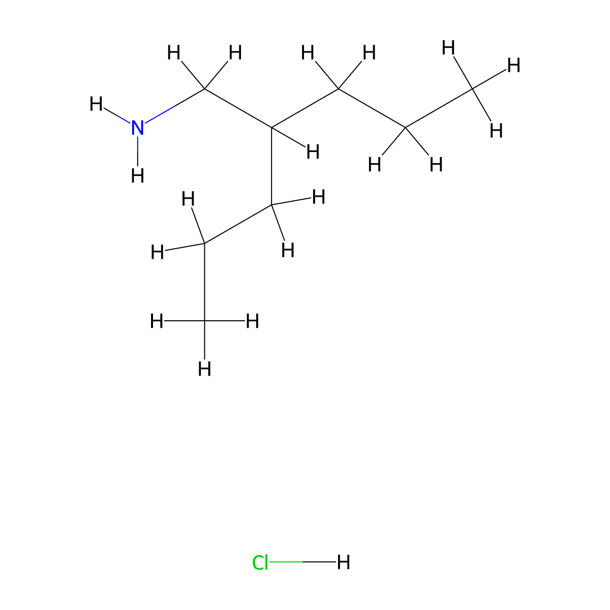 2-Propyl-1-aminopentane molecular structure, CAS 40755-21-3
