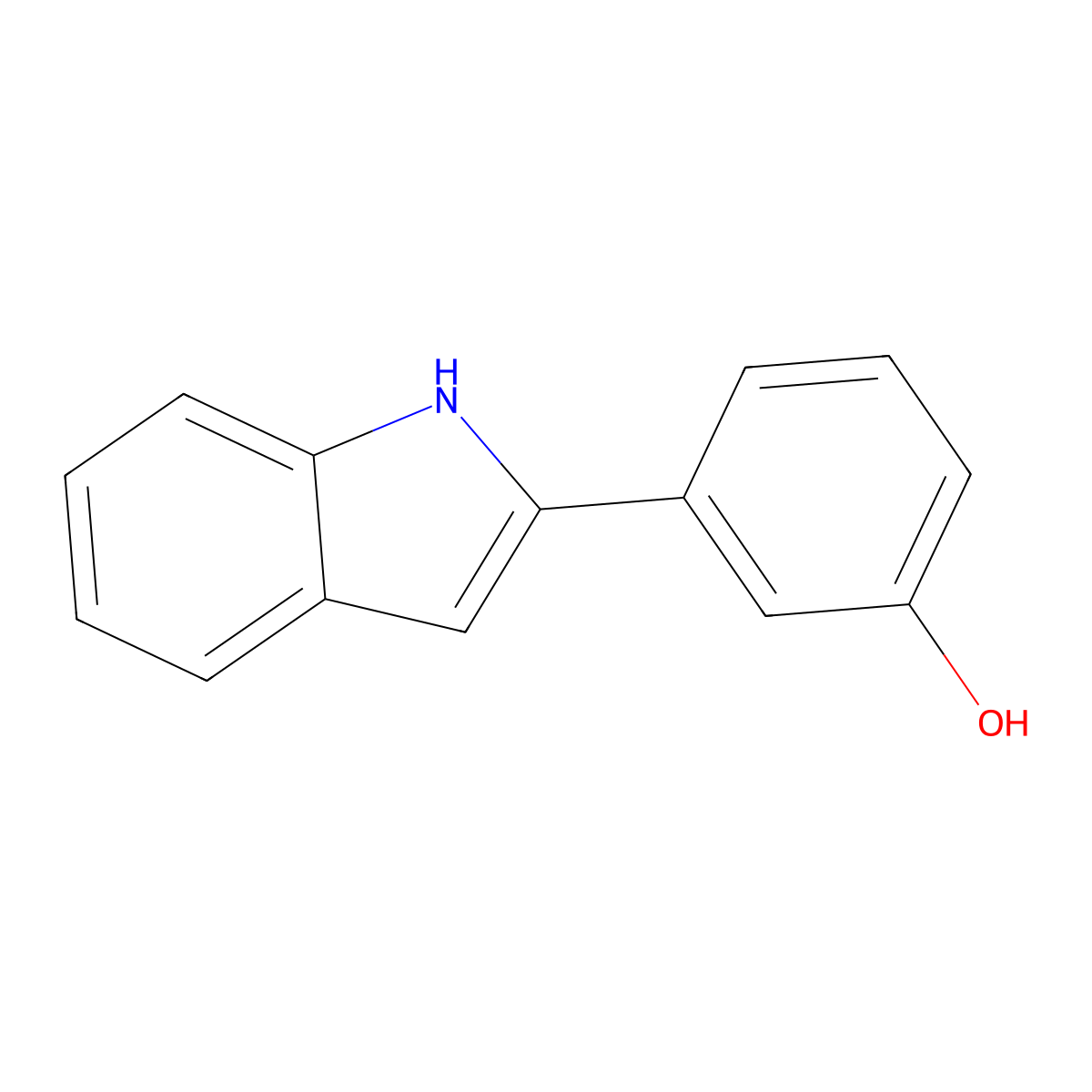 3-(1H-indol-2-yl)phenol molecular structure, CAS 40756-70-5