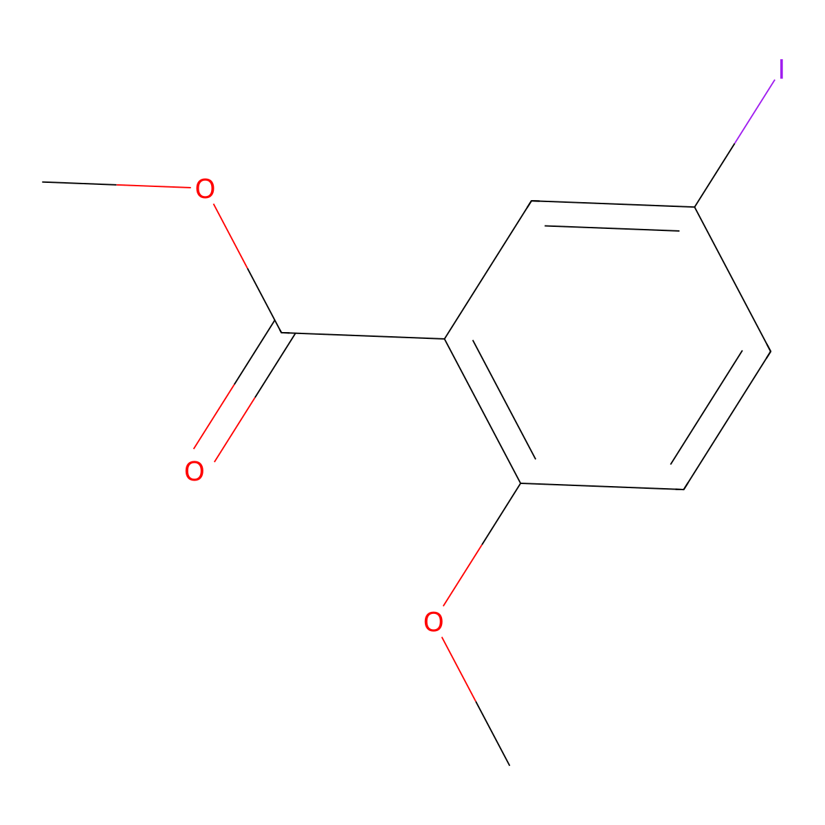 Methyl 5-iodo-2-methoxybenzoate molecular structure, CAS 40757-09-3