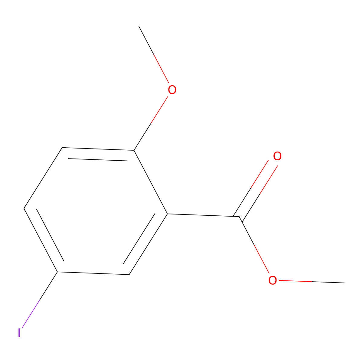 Methyl 5-iodo-2-methoxybenzoate molecular structure, CAS 40757-09-3