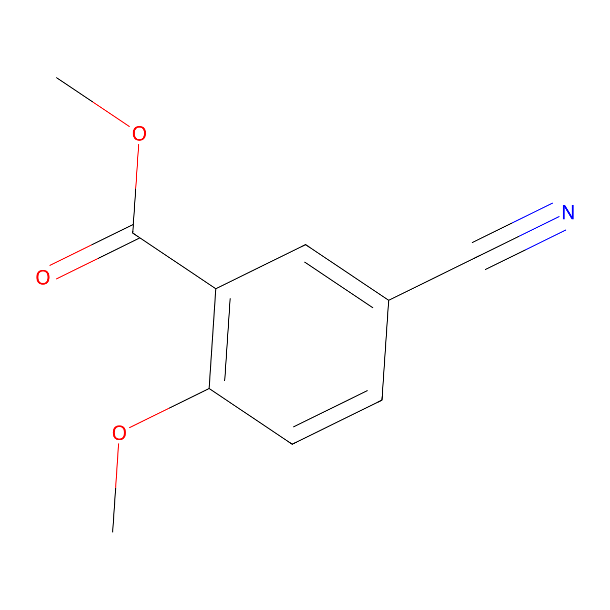Methyl 5-cyano-2-methoxybenzoate molecular structure, CAS 40757-12-8