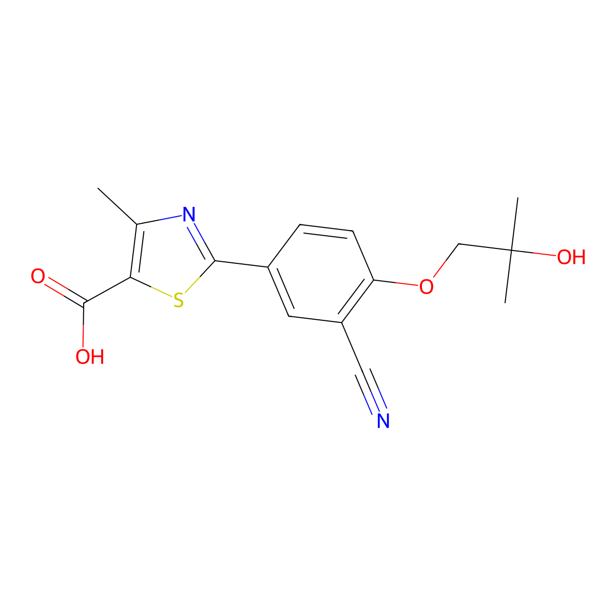 2-Hydroxyfebuxostat molecular structure, CAS 407582-47-2