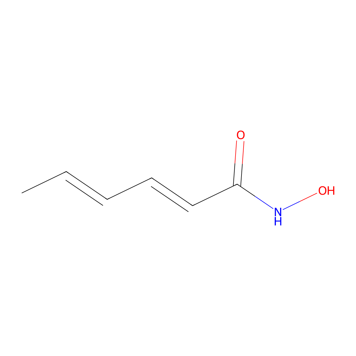 (2E,4E)-N-Hydroxy-2,4-hexadienamide molecular structure, CAS 4076-62-4