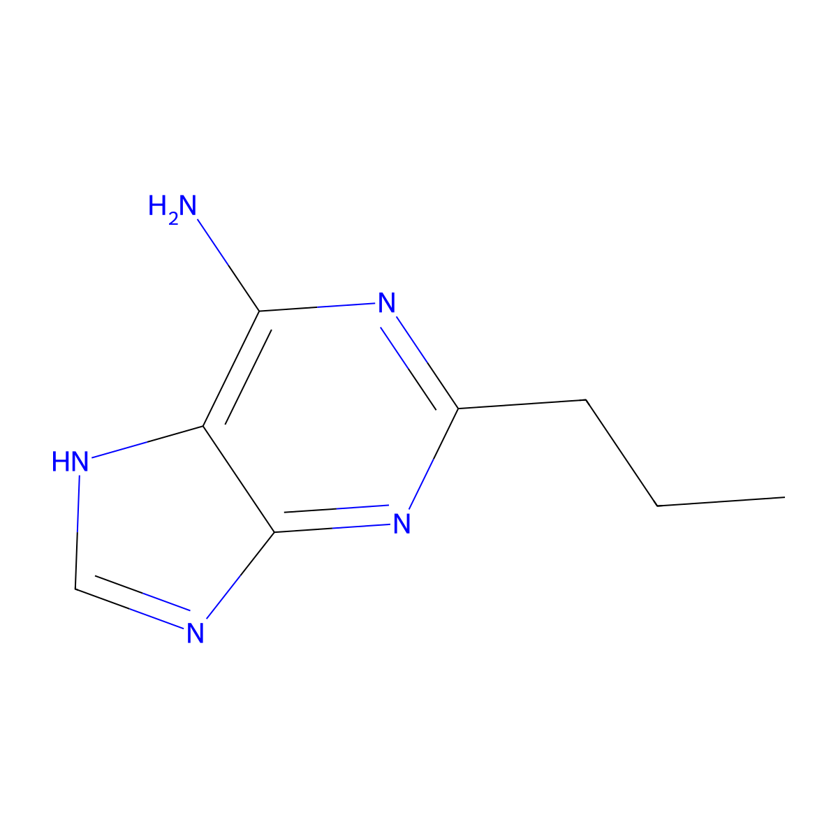 2-propyl-7H-purin-6-amine molecular structure, CAS 407600-14-0