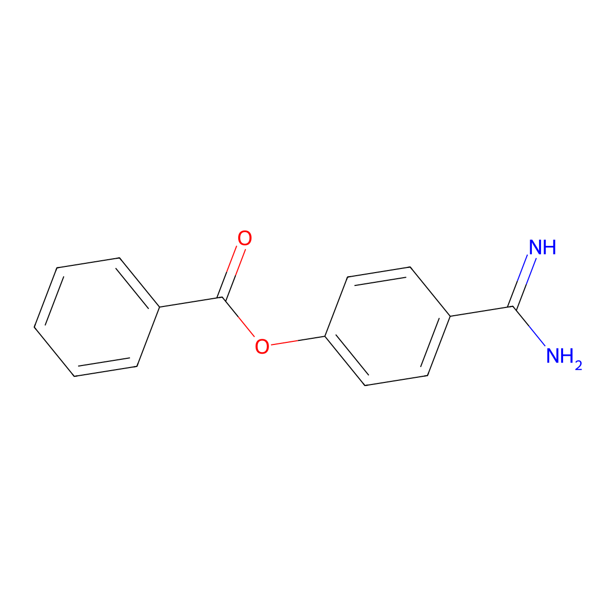 4-Amidinophenyl benzoate molecular structure, CAS 40761-72-6