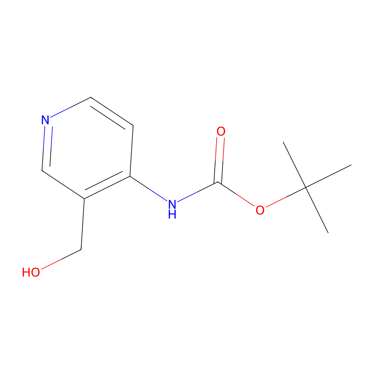 tert-Butyl (3-(hydroxymethyl)pyridin-4-yl)carbamate molecular structure, CAS 407623-72-7