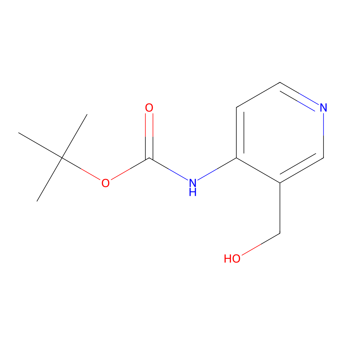 tert-Butyl (3-(hydroxymethyl)pyridin-4-yl)carbamate molecular structure, CAS 407623-72-7