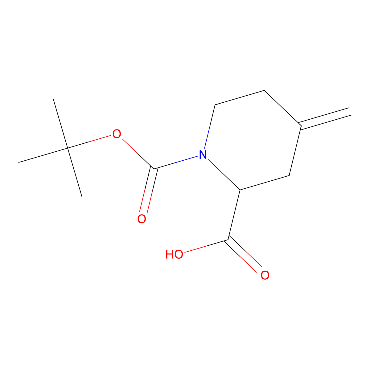 1-[(Tert-butoxy)carbonyl]-4-methylidenepiperidine-2-carboxylic acid molecular structure, CAS 407627-05-8