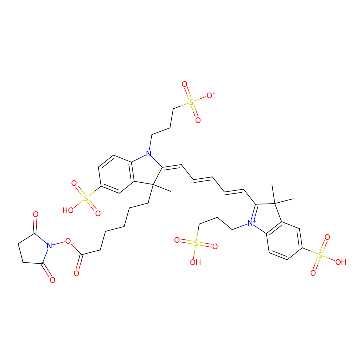 AF647-NHS ester molecular structure, CAS 407627-60-5