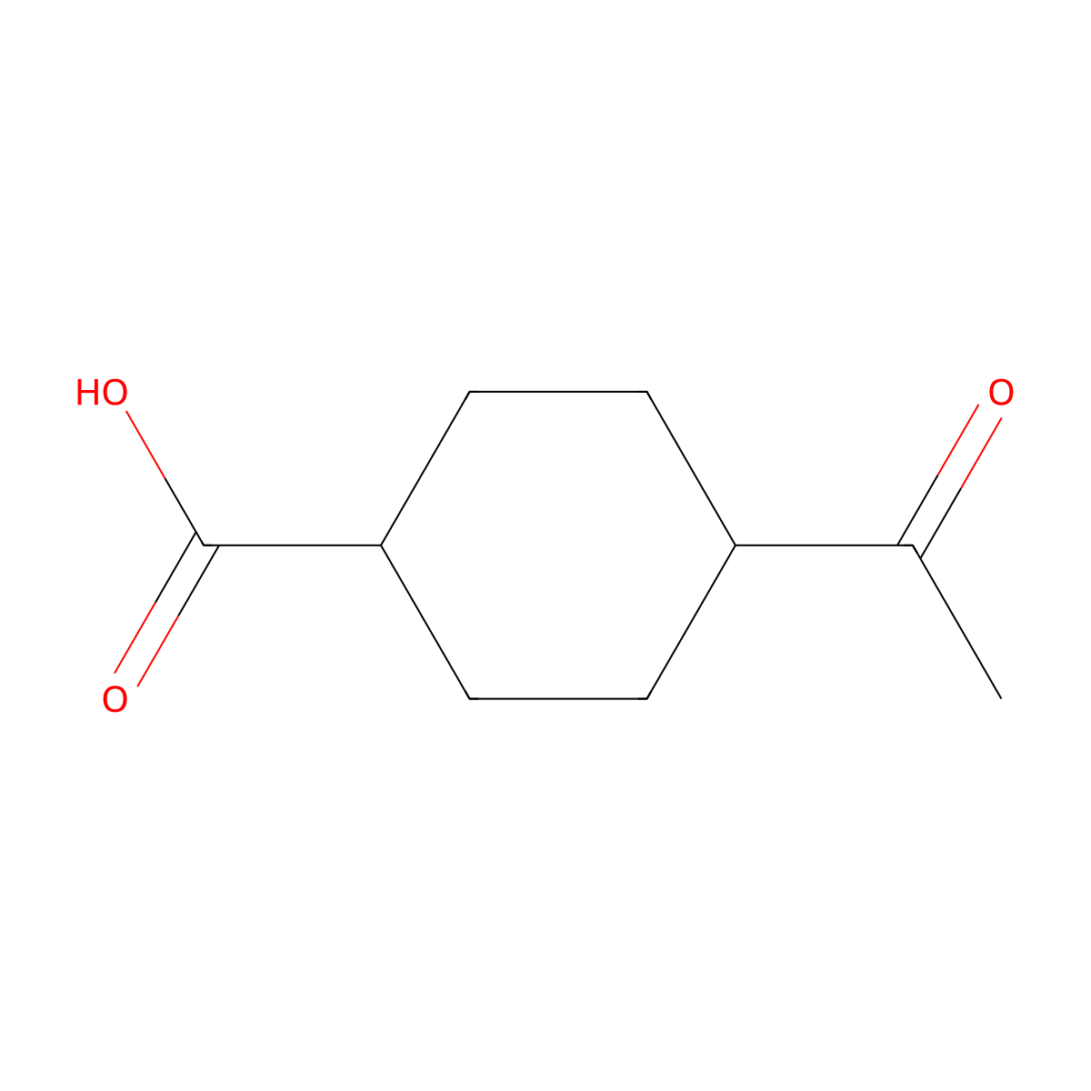 Trans-4-acetylcyclohexanecarboxylic acid molecular structure, CAS 407628-30-2