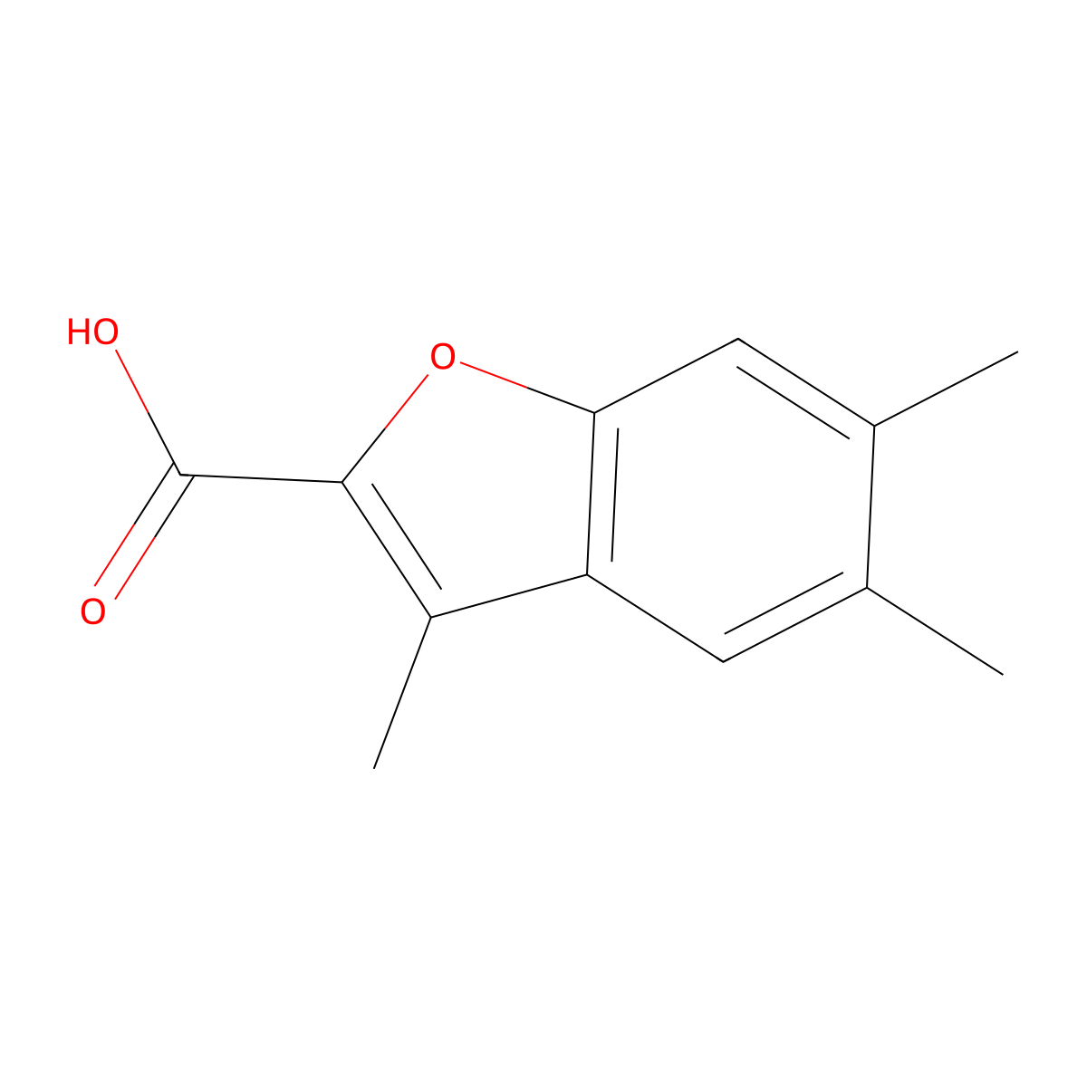 3,5,6-trimethylbenzofuran-2-carboxylic Acid molecular structure, CAS 40763-04-0