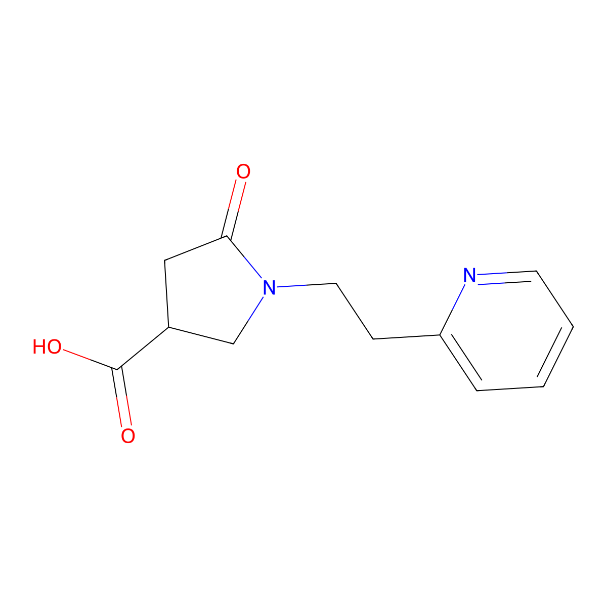 5-oxo-1-(2-pyridin-2-ylethyl)pyrrolidine-3-carboxylic Acid molecular structure, CAS 407633-90-3