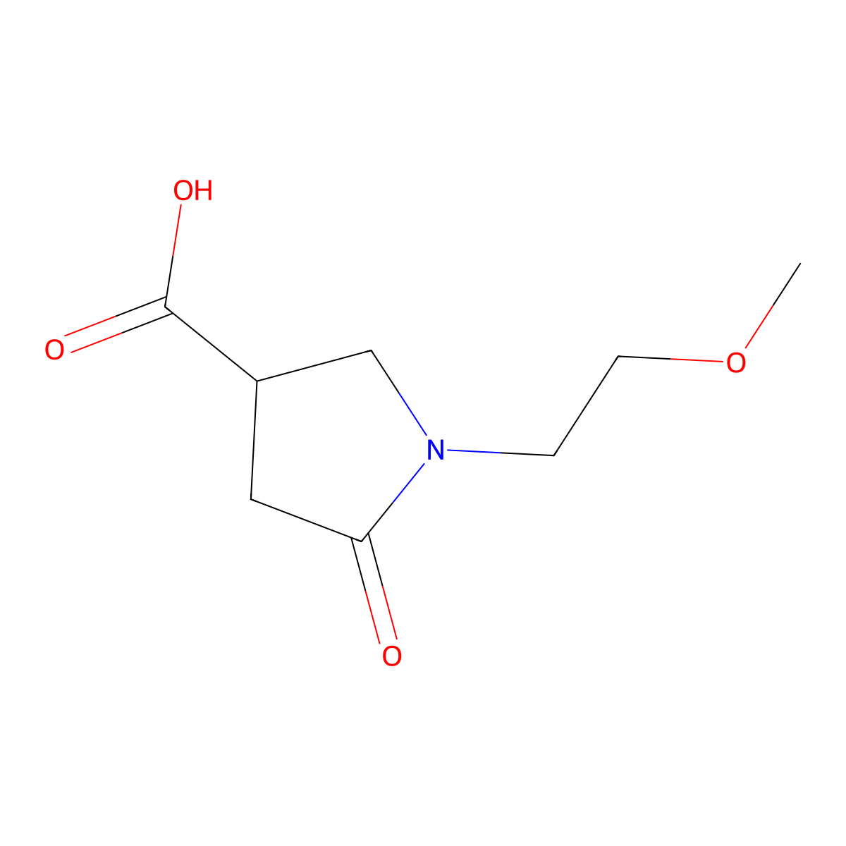 1-(2-Methoxyethyl)-5-oxopyrrolidine-3-carboxylic acid molecular structure, CAS 407634-05-3