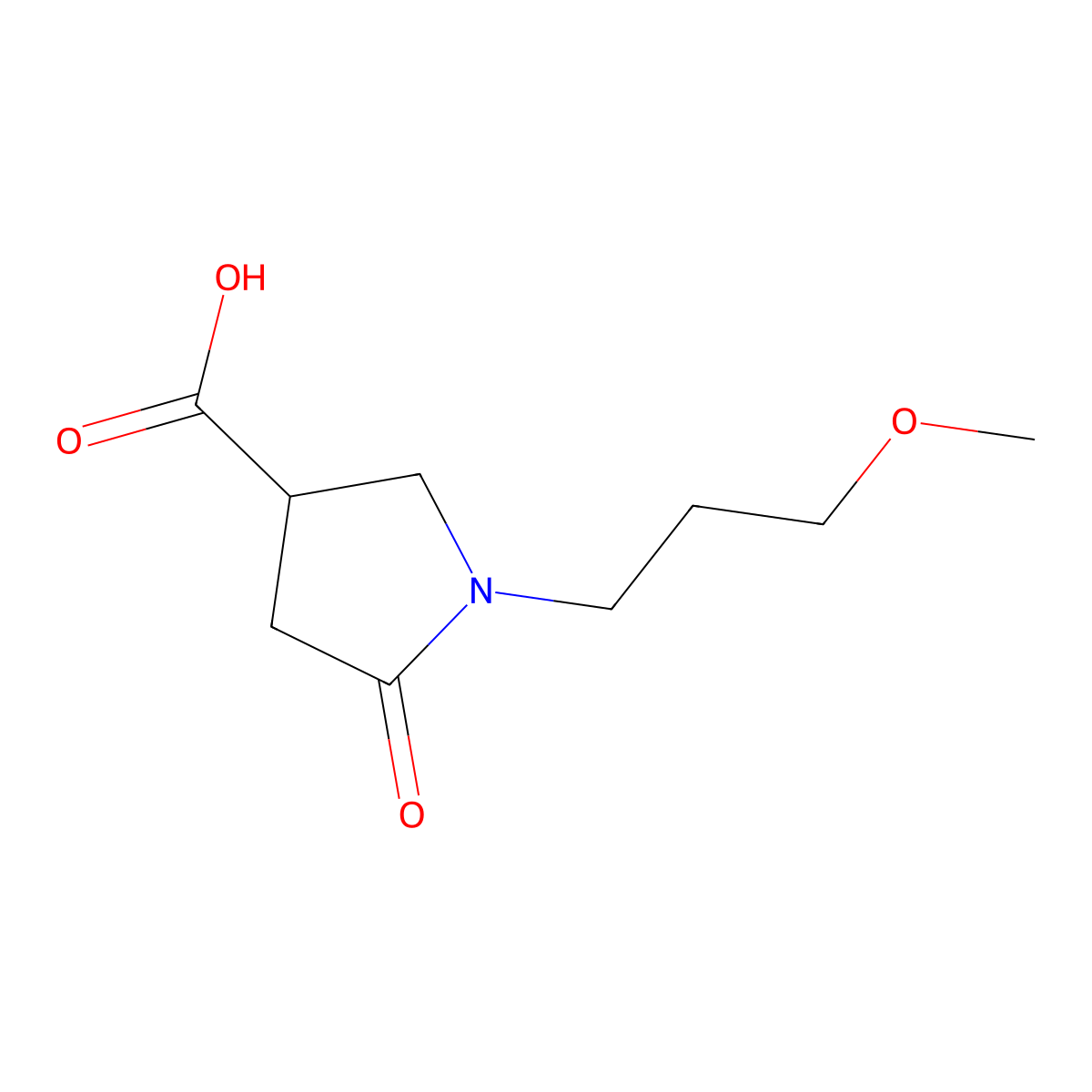 1-(3-Methoxypropyl)-5-oxopyrrolidine-3-carboxylic acid molecular structure, CAS 407634-06-4