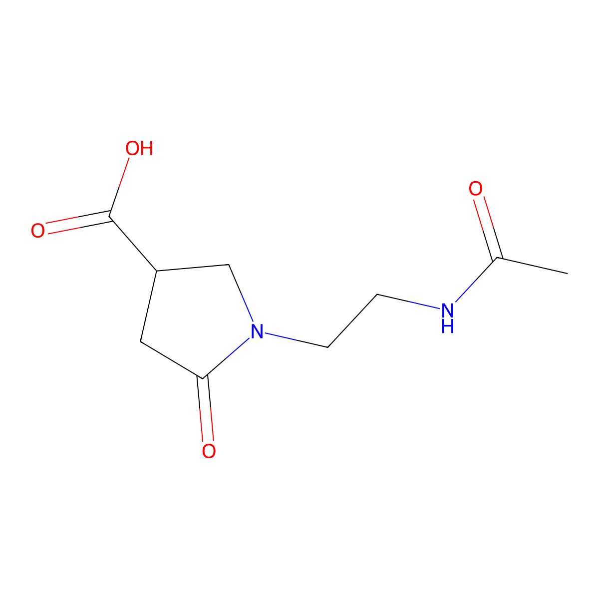 1-(2-Acetamidoethyl)-5-oxopyrrolidine-3-carboxylic acid molecular structure, CAS 407634-07-5