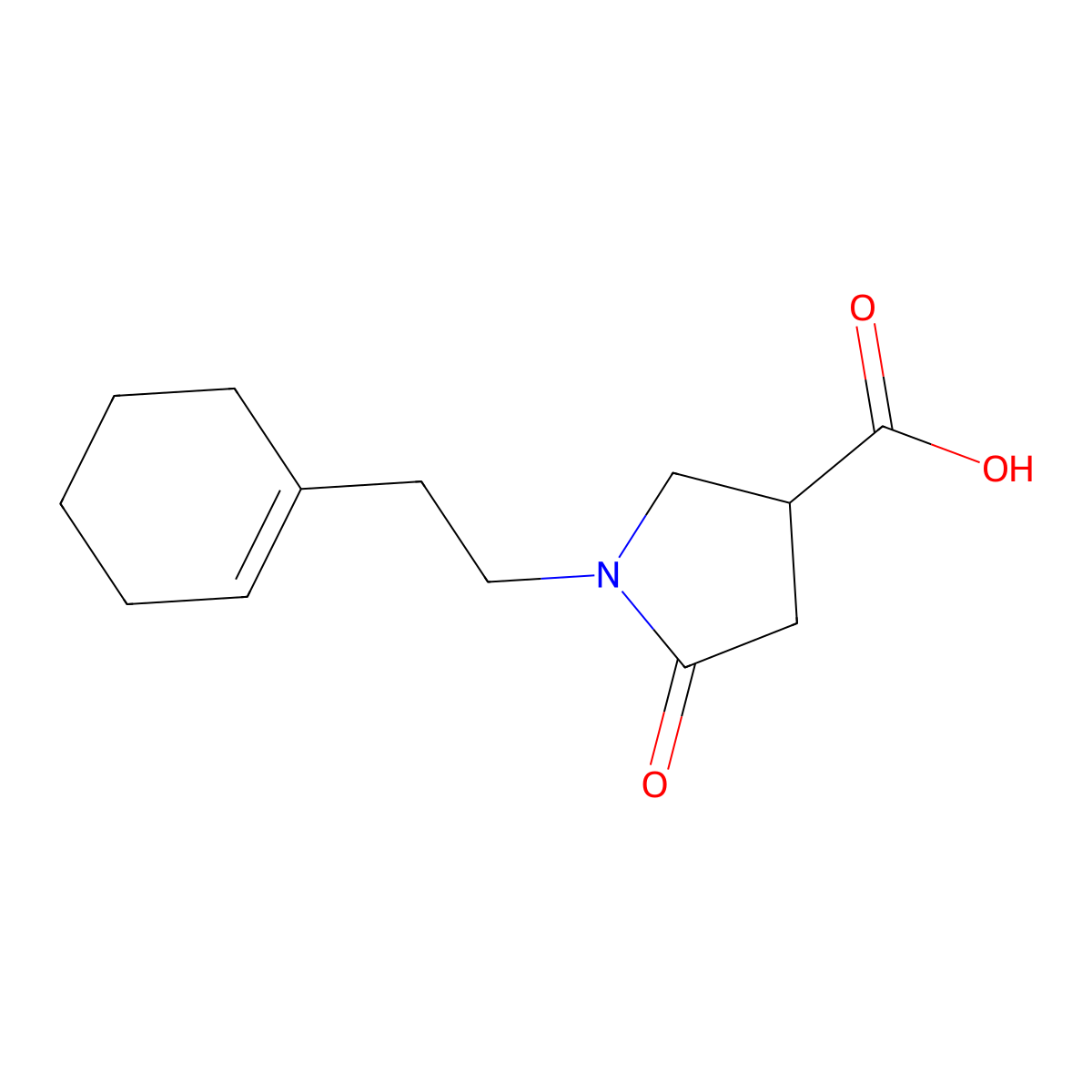 1-[2-(Cyclohex-1-EN-1-YL)ethyl]-5-oxopyrrolidine-3-carboxylic acid molecular structure, CAS 407634-09-7