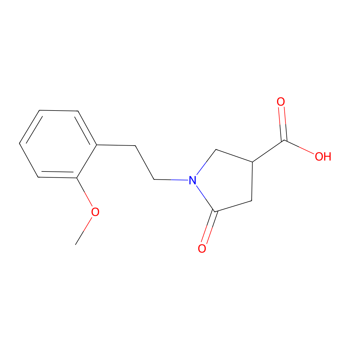 1-[2-(2-Methoxyphenyl)ethyl]-5-oxopyrrolidine-3-carboxylic acid molecular structure, CAS 407634-12-2