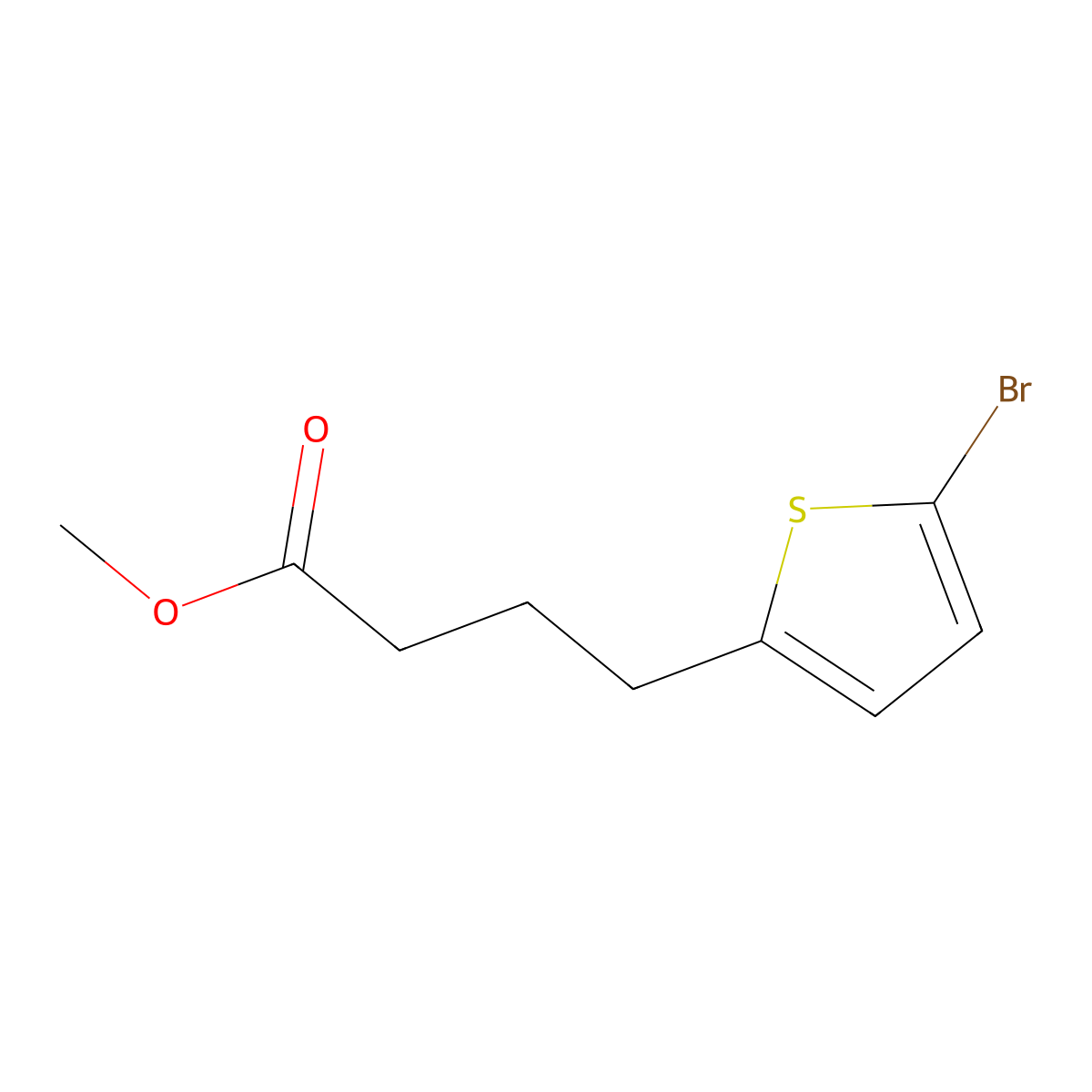 Methyl 4-(5-bromothiophen-2-yl)butanoate molecular structure, CAS 407636-44-6