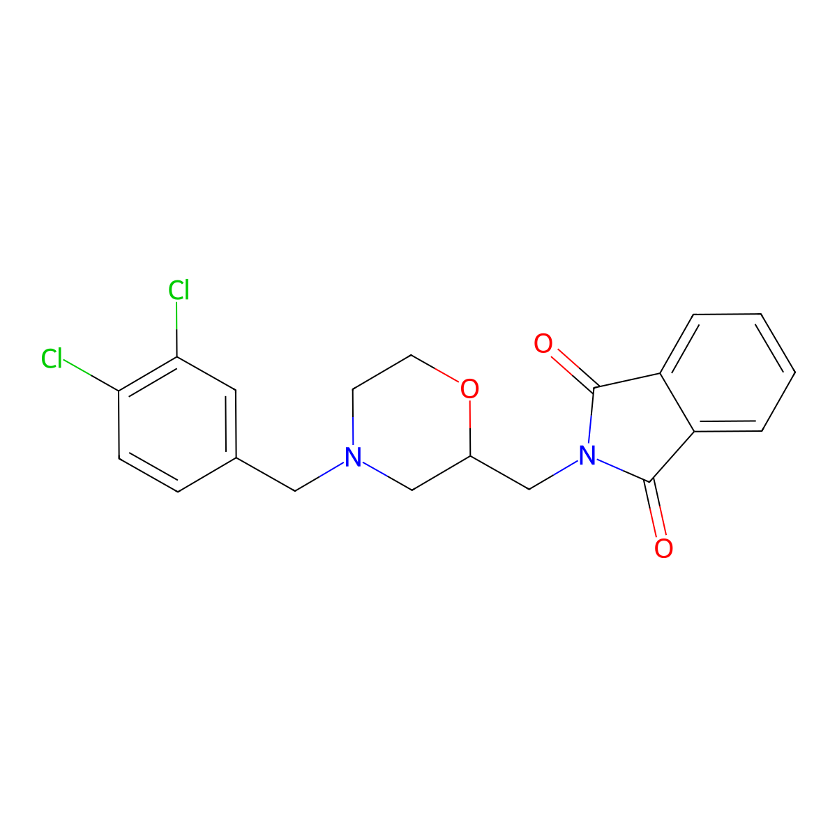 2-[4-(3,4-Dichloro-benzyl)-morpholin-2-ylmethyl]-isoindole-1,3-dione molecular structure, CAS 407640-38-4