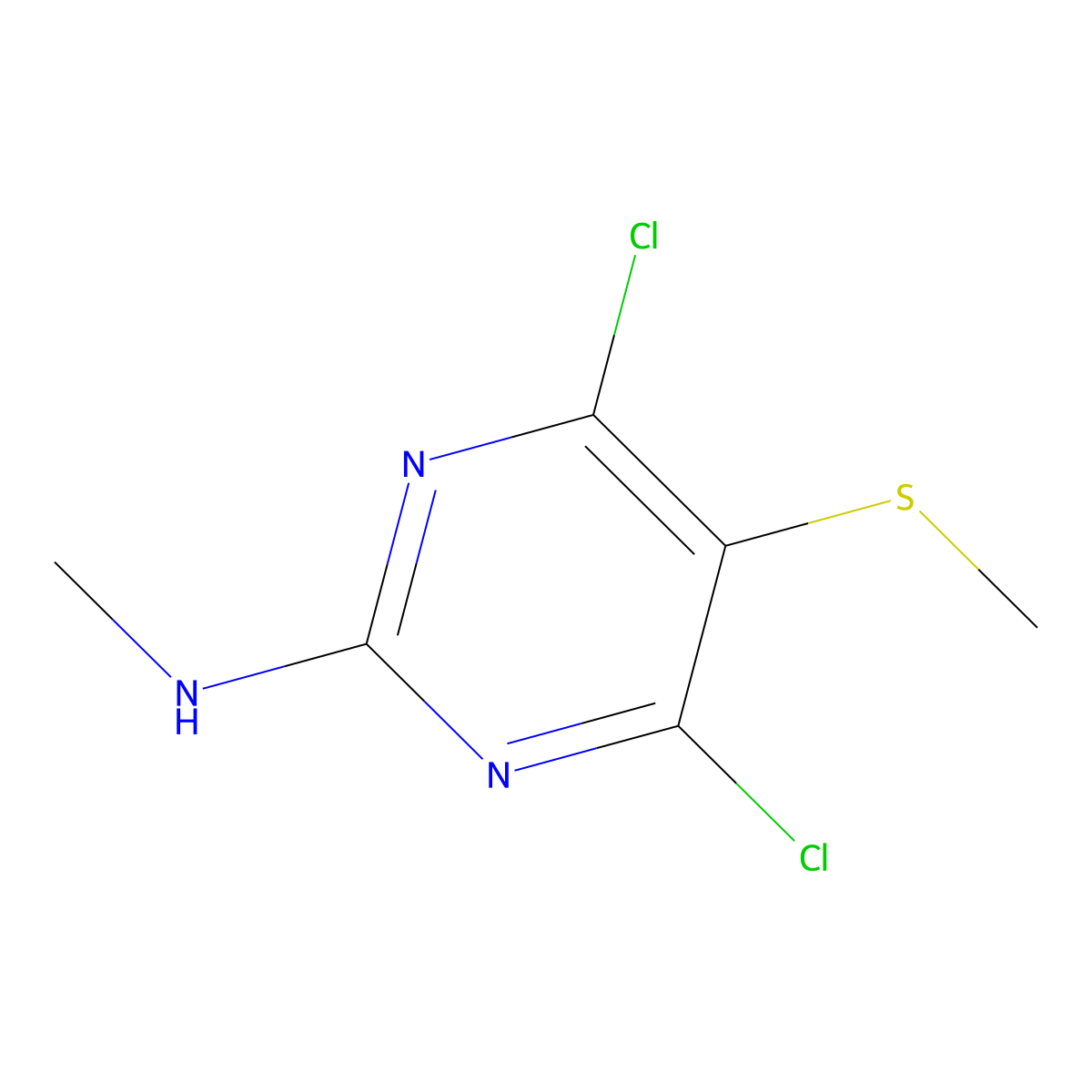 4,6-dichloro-N-methyl-5-(methylsulfanyl)-2-pyrimidinamine molecular structure, CAS 40765-72-8