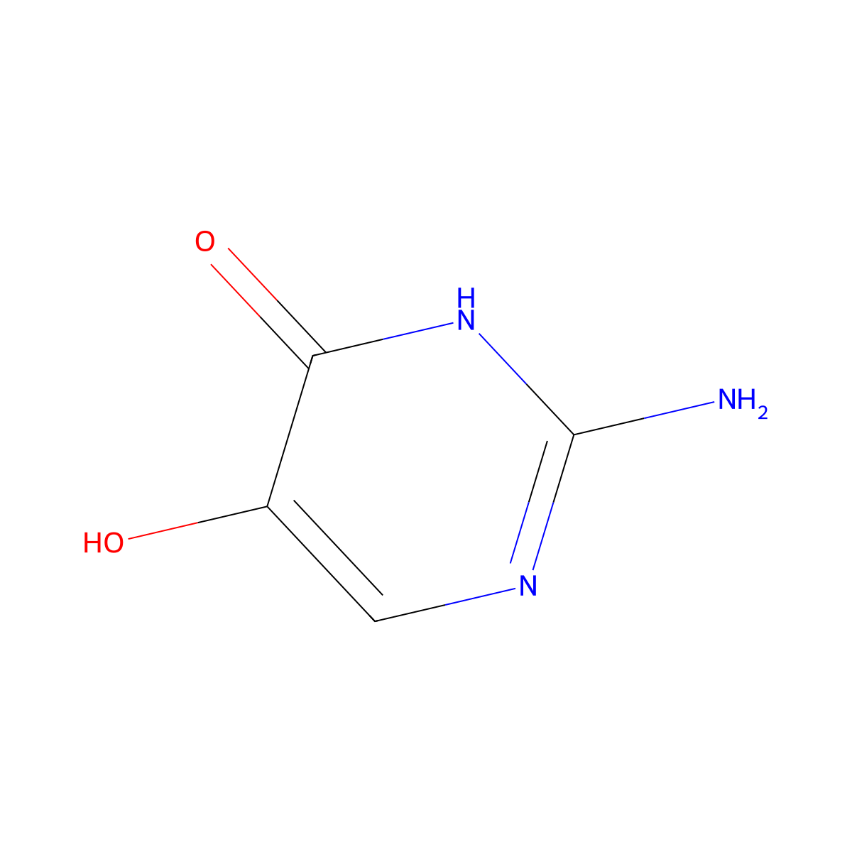 2-Aminopyrimidine-4,5-diol molecular structure, CAS 40769-68-4