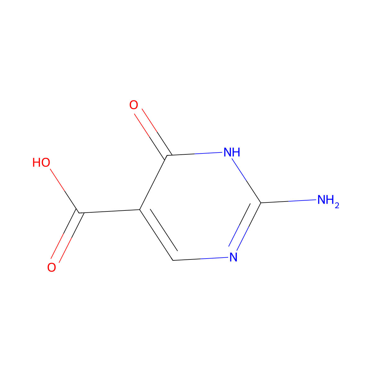 2-Amino-4-hydroxypyrimidine-5-carboxylic acid molecular structure, CAS 40769-70-8