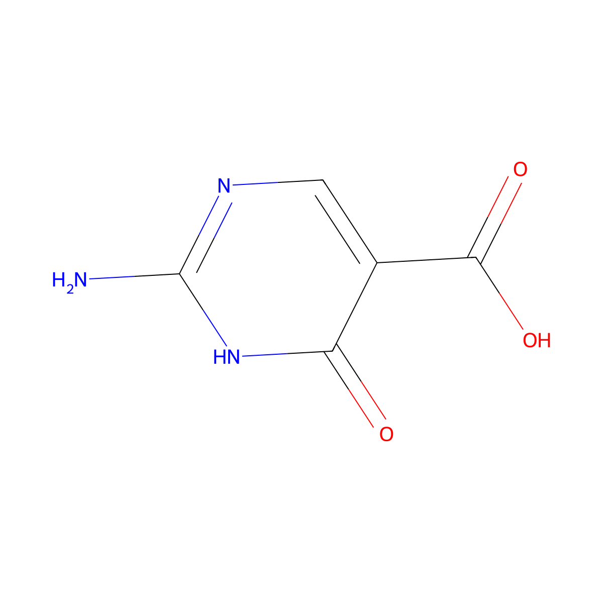 2-Amino-4-hydroxypyrimidine-5-carboxylic acid molecular structure, CAS 40769-70-8