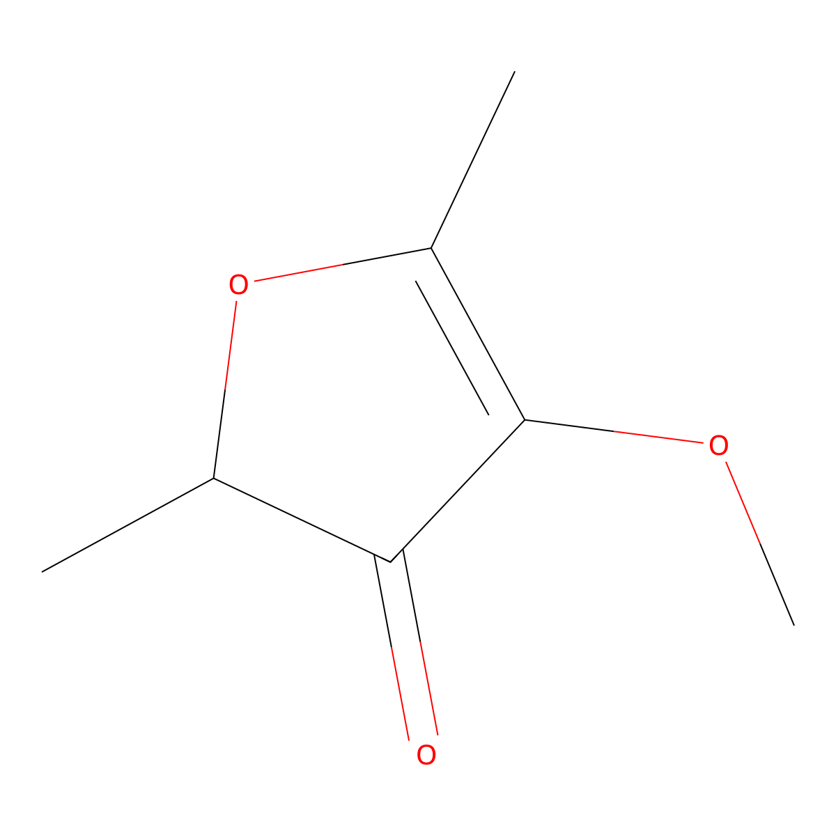 2,5-dimethyl-4-methoxy-3(2H)-furanone molecular structure, CAS 4077-47-8