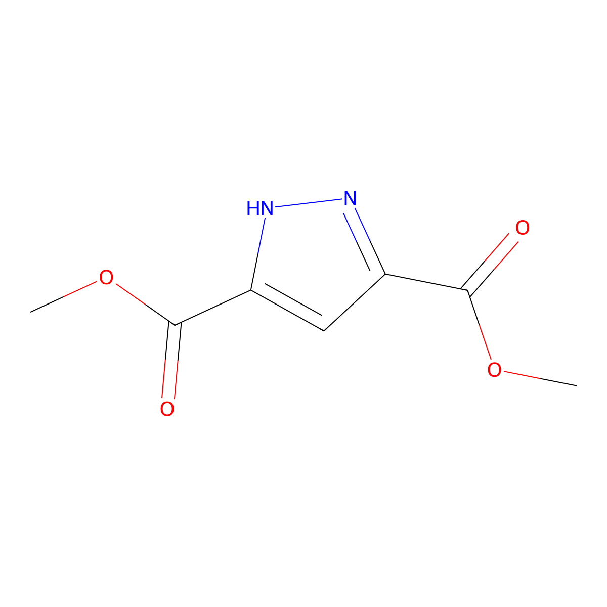 3,5-dimethyl 1H-pyrazole-3,5-dicarboxylate molecular structure, CAS 4077-76-3