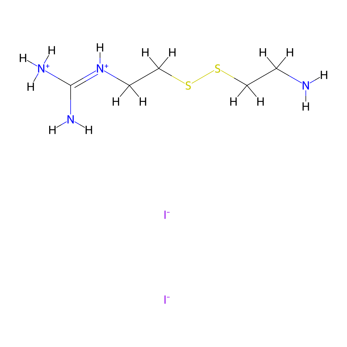 Guanidine, (2-((2-aminoethyl)dithio)ethyl)-, dihydriodide molecular structure, CAS 40775-08-4