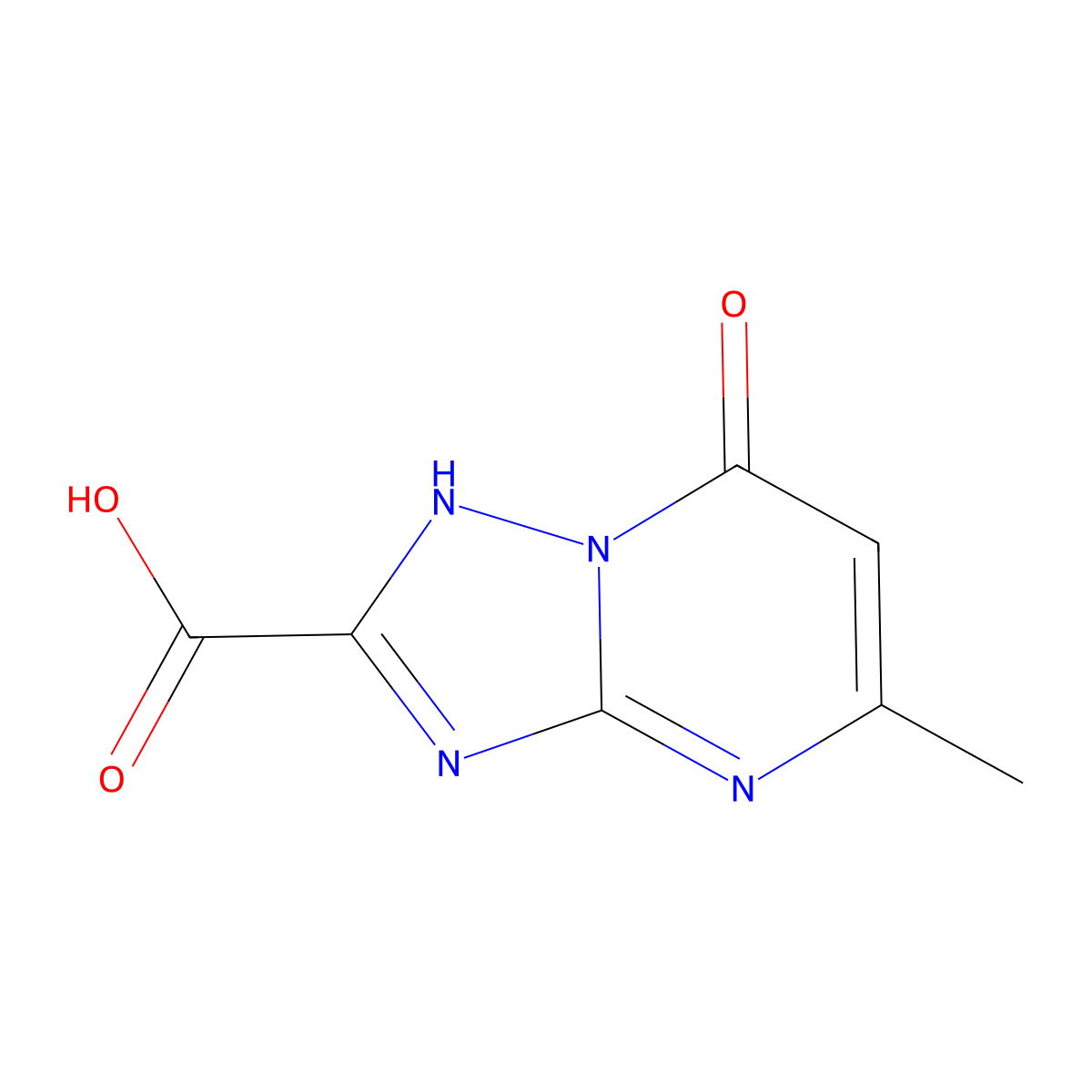 (1,2,4)Triazolo(1,5-a)pyrimidine-2-carboxylic acid, 7-hydroxy-5-methyl- molecular structure, CAS 40775-86-8