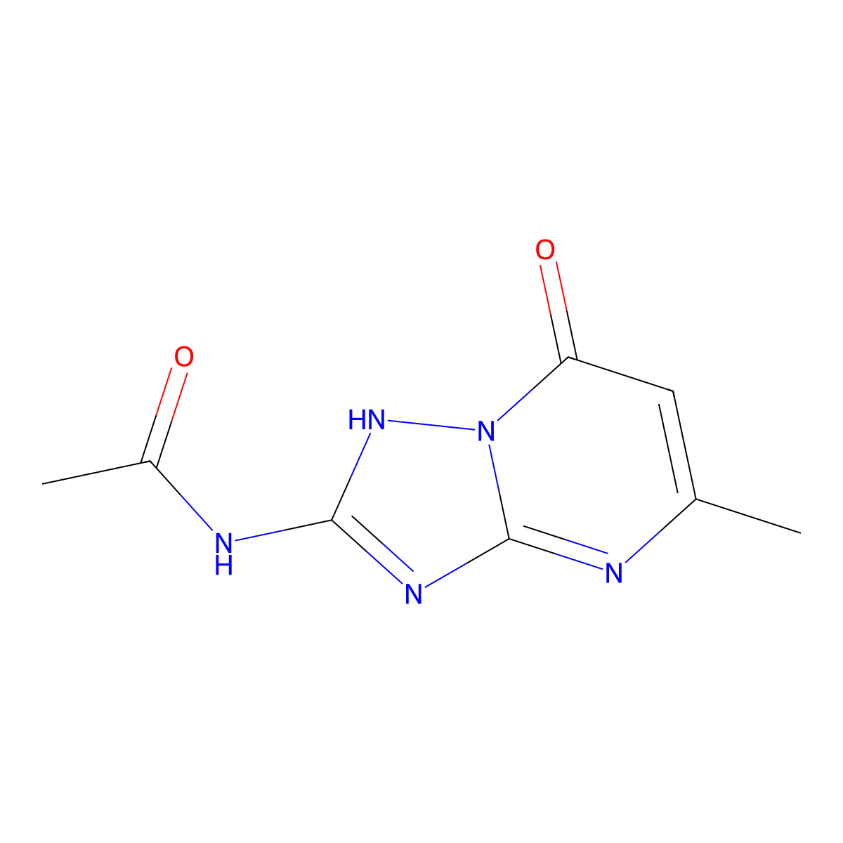 N-(7-hydroxy-5-methyl[1,2,4]triazolo[1,5-a]pyrimidin-2-yl)acetamide molecular structure, CAS 40775-92-6