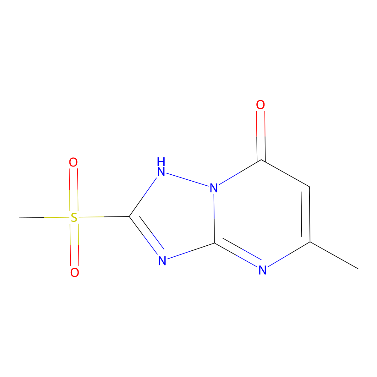 5-Methyl-2-(methylsulfonyl)-[1,2,4]triazolo[1,5-a]pyrimidin-7-ol molecular structure, CAS 40775-95-9