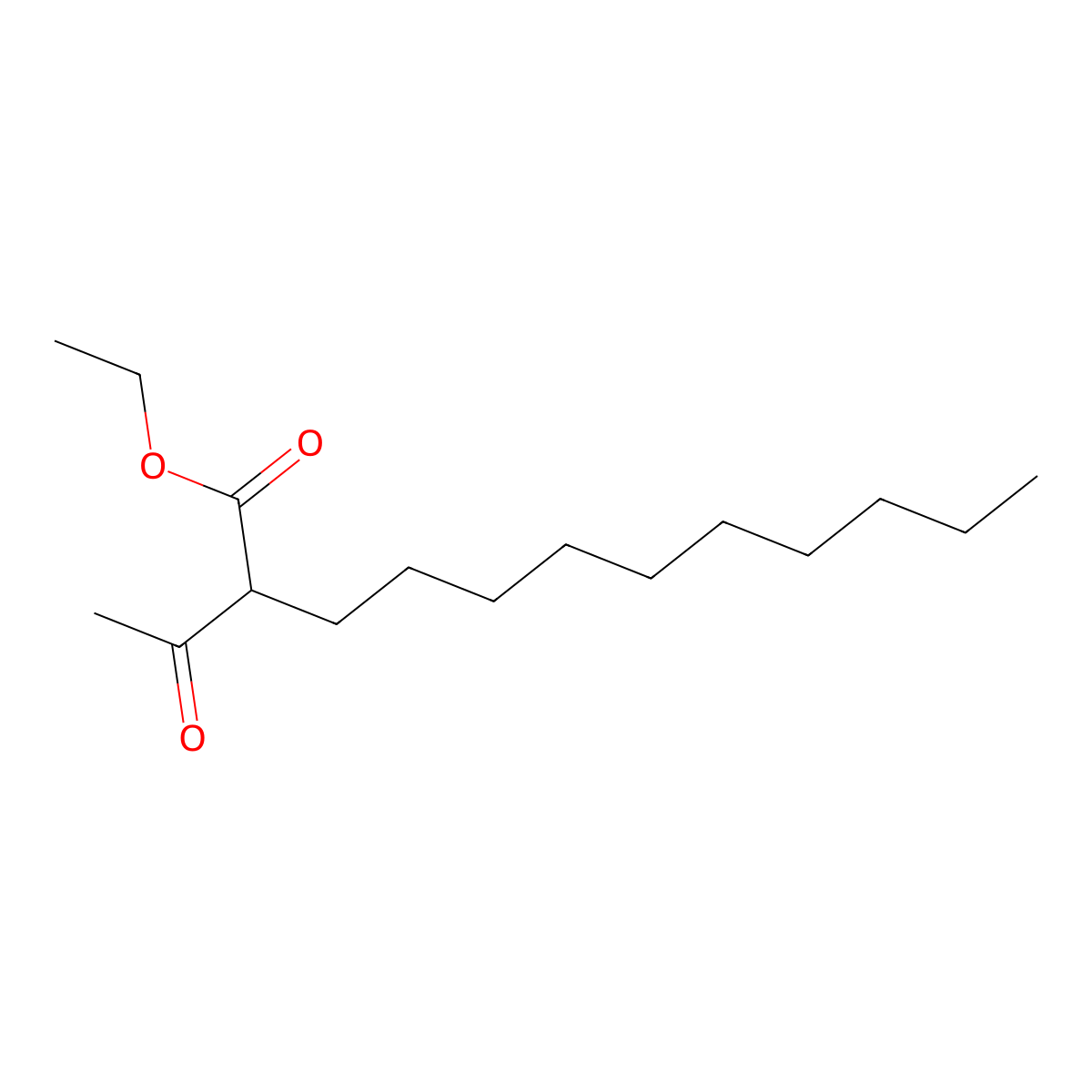 Ethyl 2-acetyldodecanoate molecular structure, CAS 40778-32-3