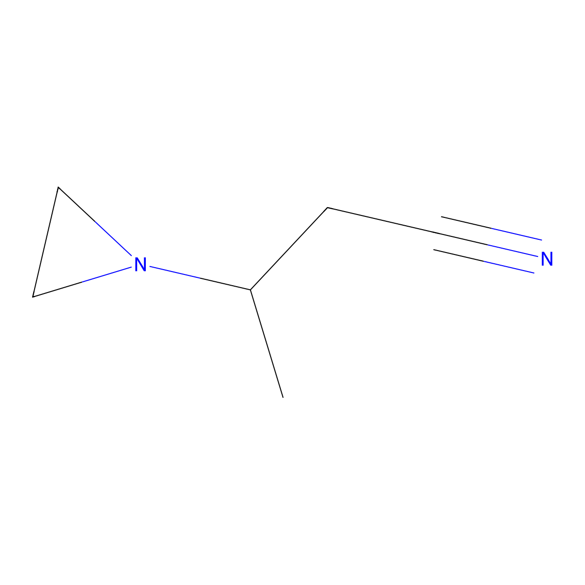 1-Aziridinepropanenitrile, beta-methyl- molecular structure, CAS 4078-19-7