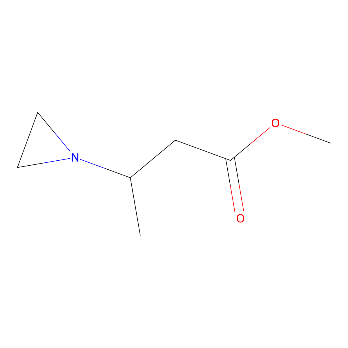 Methyl beta-methylaziridine-1-propionate molecular structure, CAS 4078-24-4