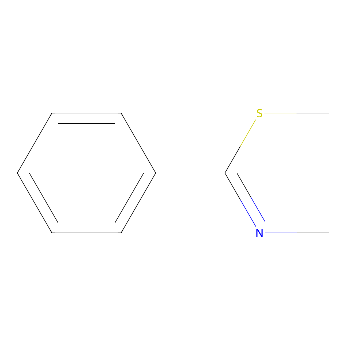 Benzenecarboximidothioic acid, N-methyl-, methyl ester molecular structure, CAS 40780-82-3