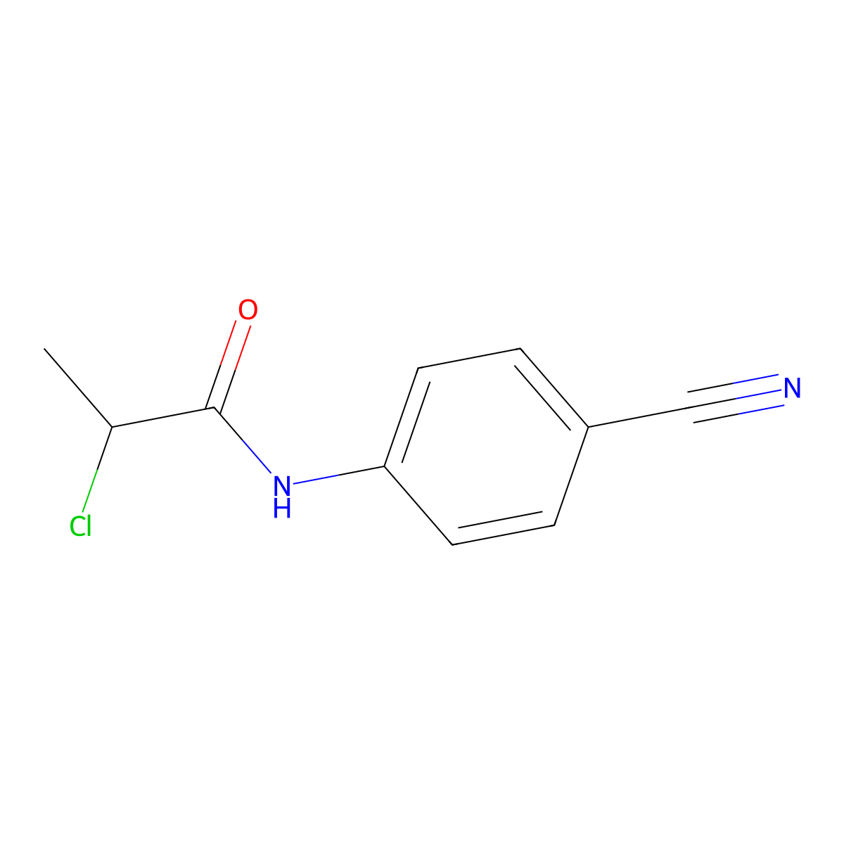 2-chloro-N-(4-cyanophenyl)propanamide molecular structure, CAS 40781-36-0