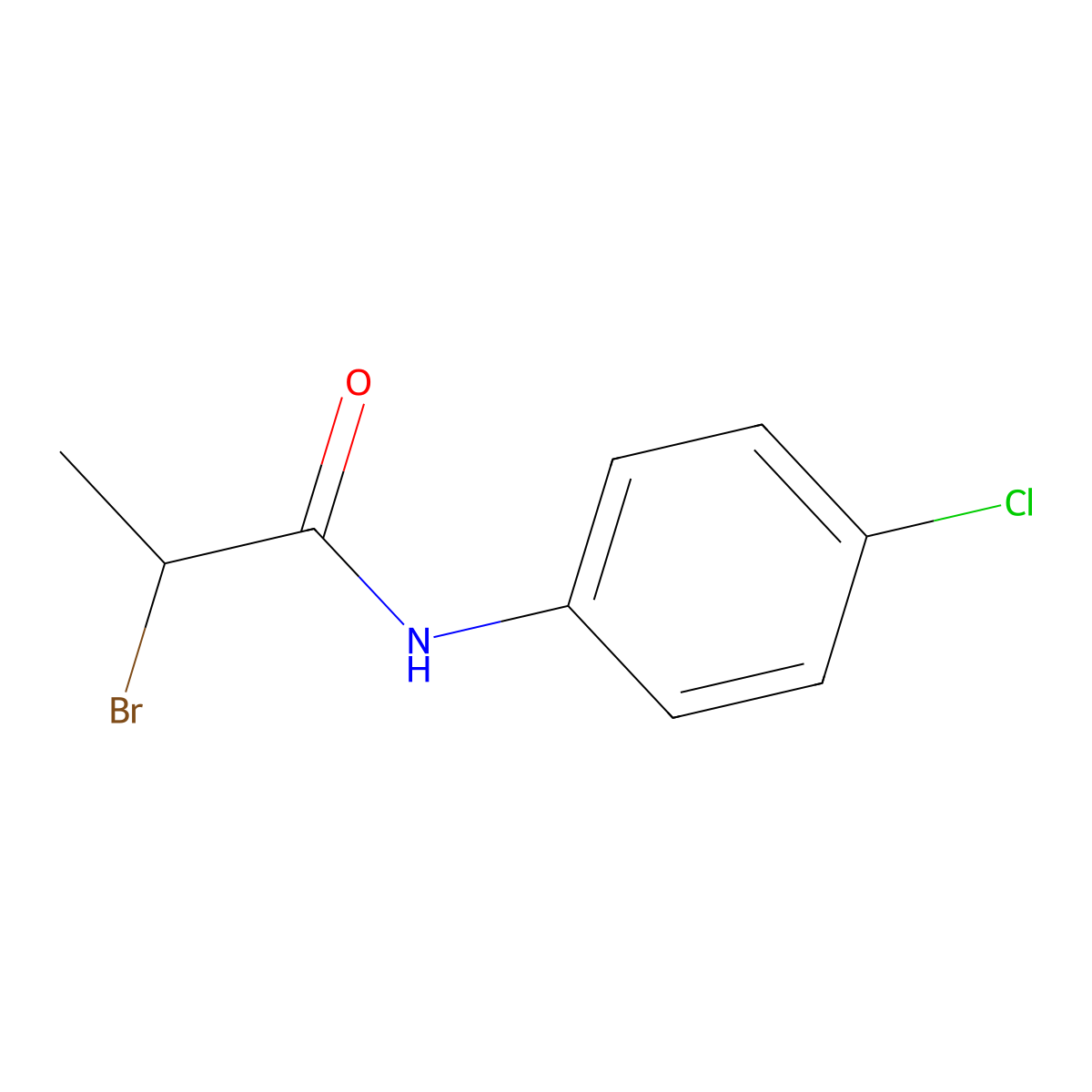 (S)-2-bromo-N-(4-chlorophenyl)propanamide molecular structure, CAS 40781-43-9