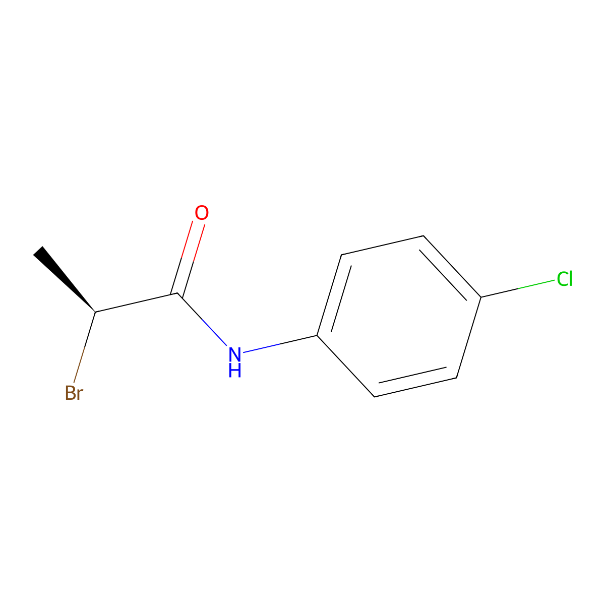 (S)-2-bromo-N-(4-chlorophenyl)propanamide molecular structure, CAS 40781-43-9