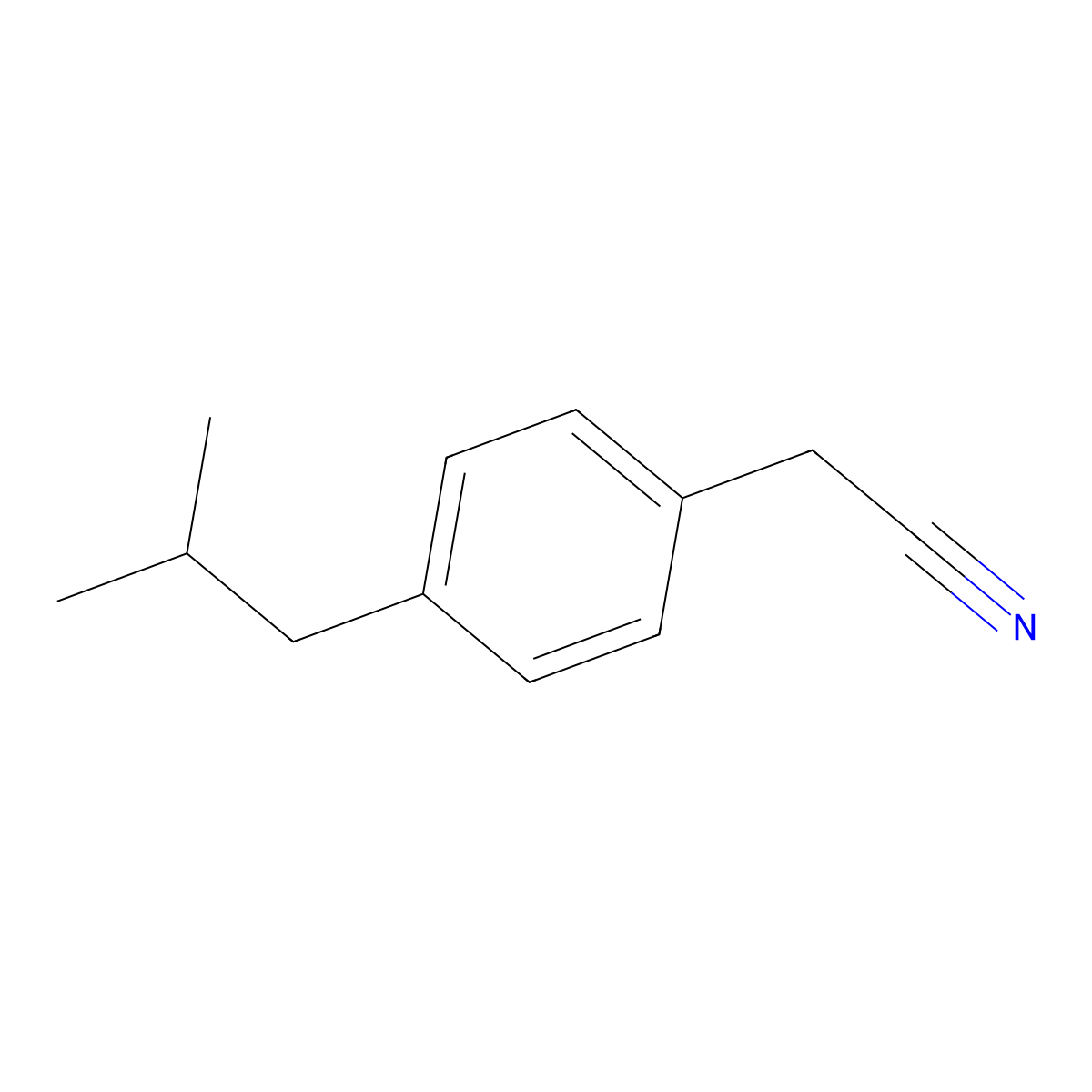 (4-Isobutylphenyl)acetonitrile molecular structure, CAS 40784-95-0