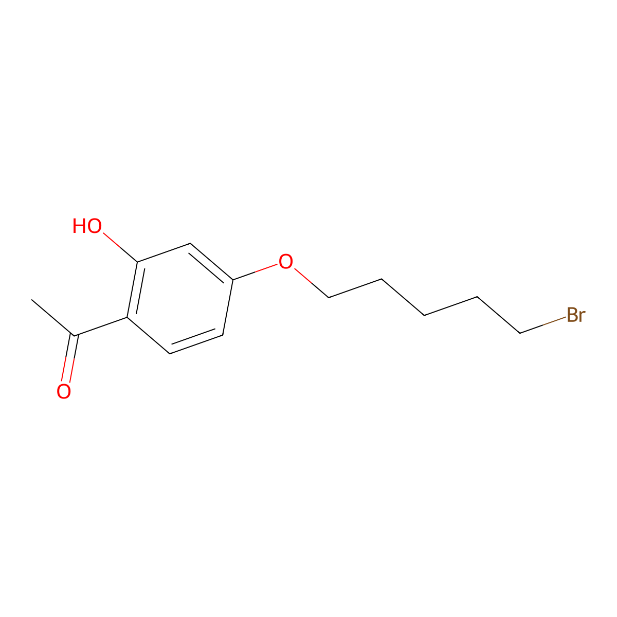 1-[4-[(5-Bromopentyl)oxy]-2-hydroxyphenyl]ethan-1-one molecular structure, CAS 40785-72-6
