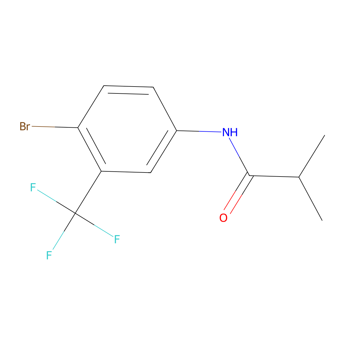 N-[4-bromo-3-(trifluoromethyl)phenyl]-2-methylpropanamide molecular structure, CAS 40787-97-1