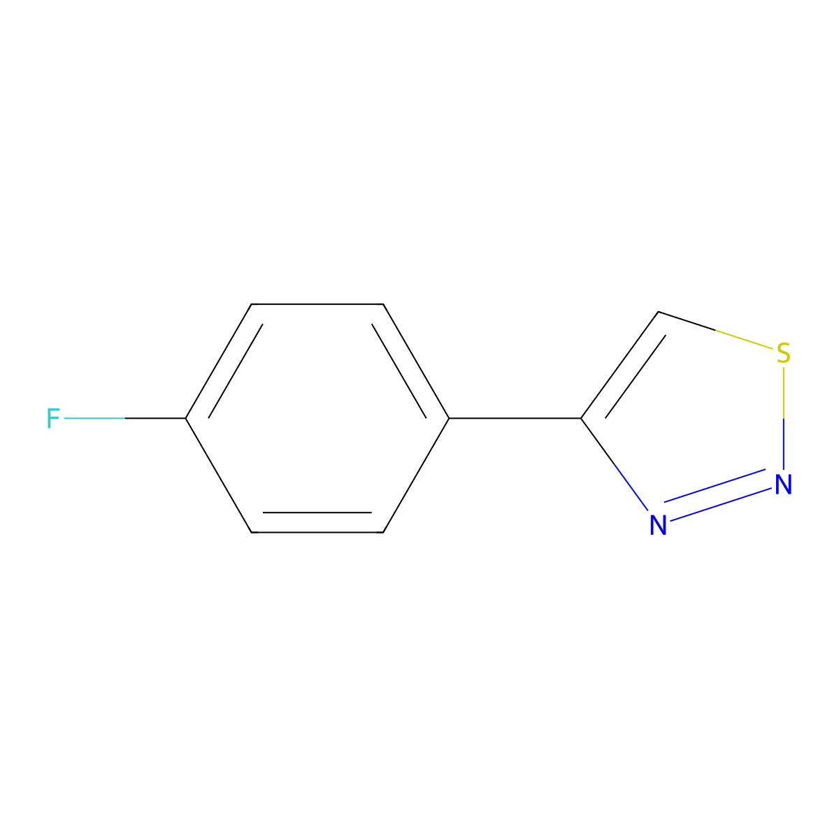 4-(4-Fluorophenyl)-1,2,3-thiadiazole molecular structure, CAS 40788-81-6