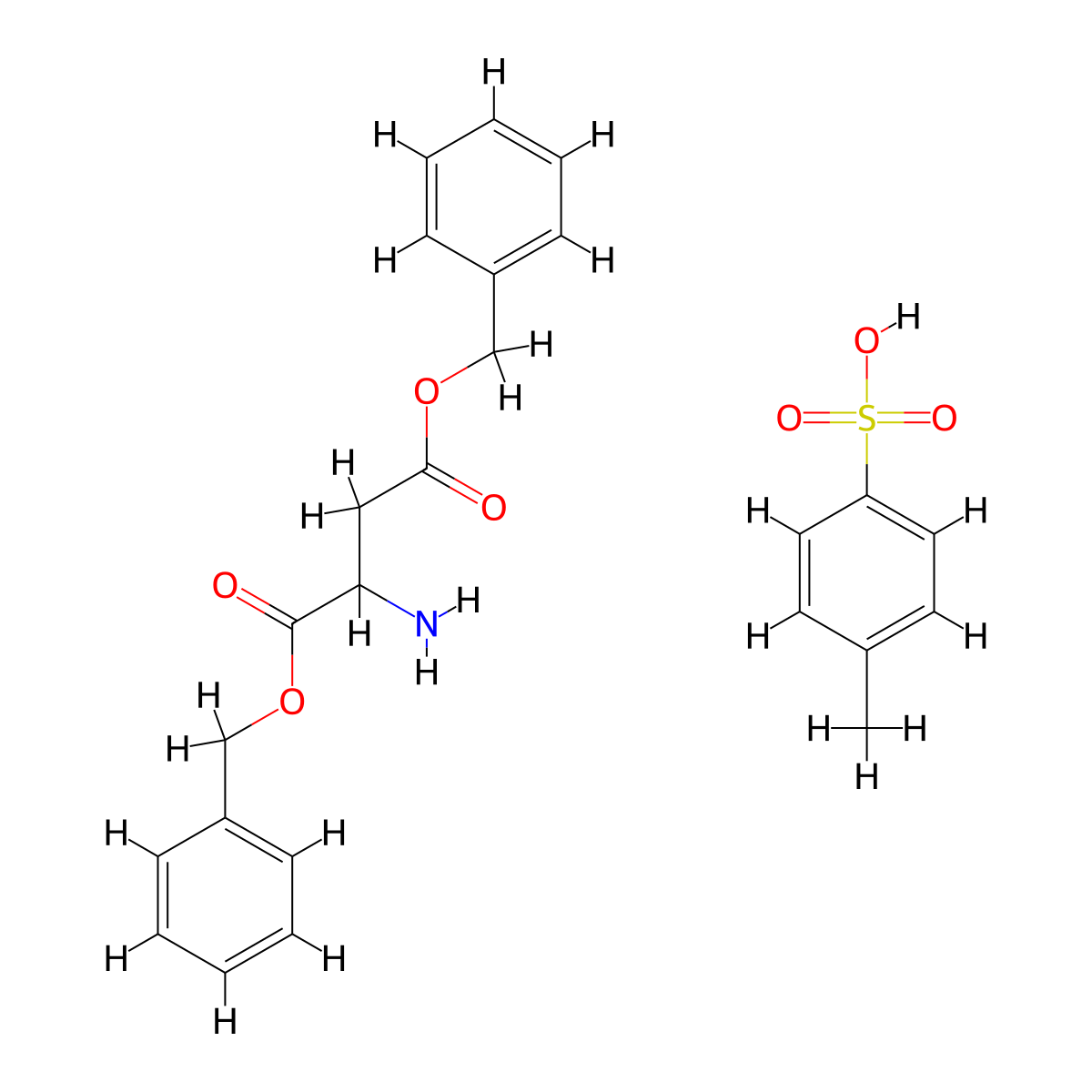 1,2-Bis(benzyloxycarbonyl)ethylammonium toluene-p-sulphonate molecular structure, CAS 4079-62-3