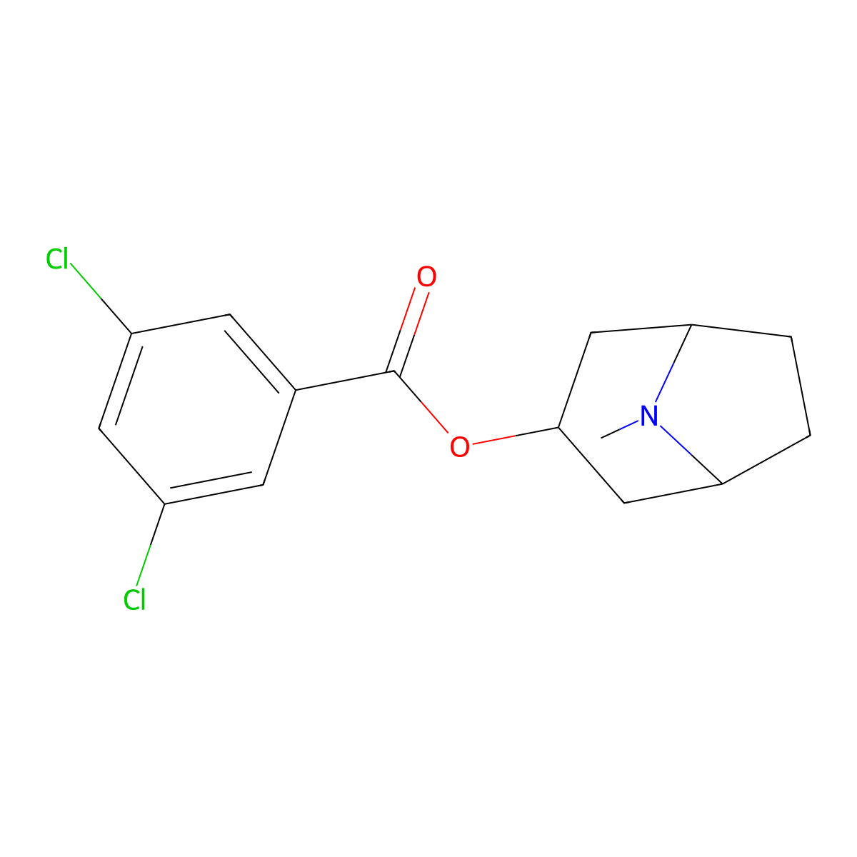 [(1R,5R)-8-methyl-8-azabicyclo[3.2.1]octan-3-yl] 3,5-dichlorobenzoate molecular structure, CAS 40796-97-2