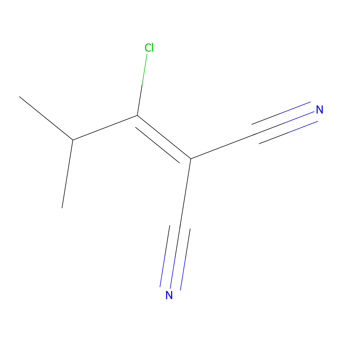 (1-Chloro-2-methylpropylidene)propanedinitrile molecular structure, CAS 40797-97-5