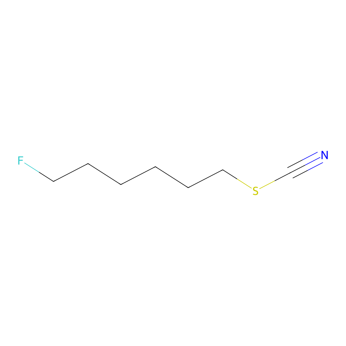 Thiocyanic acid, 6-fluorohexyl ester molecular structure, CAS 408-28-6