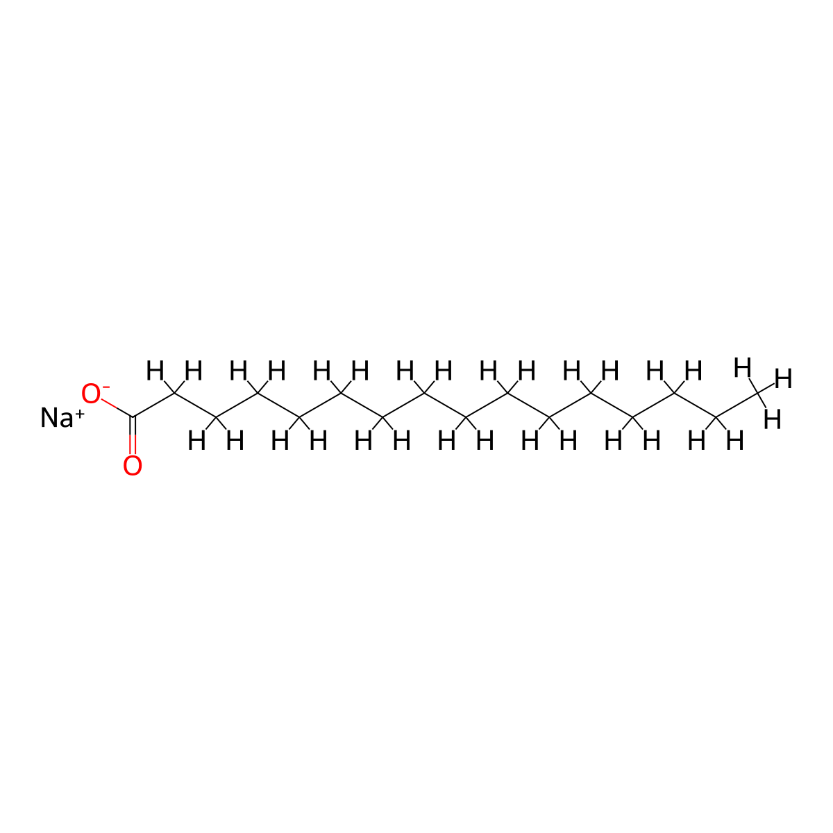 Sodium Palmitate molecular structure, CAS 408-35-5