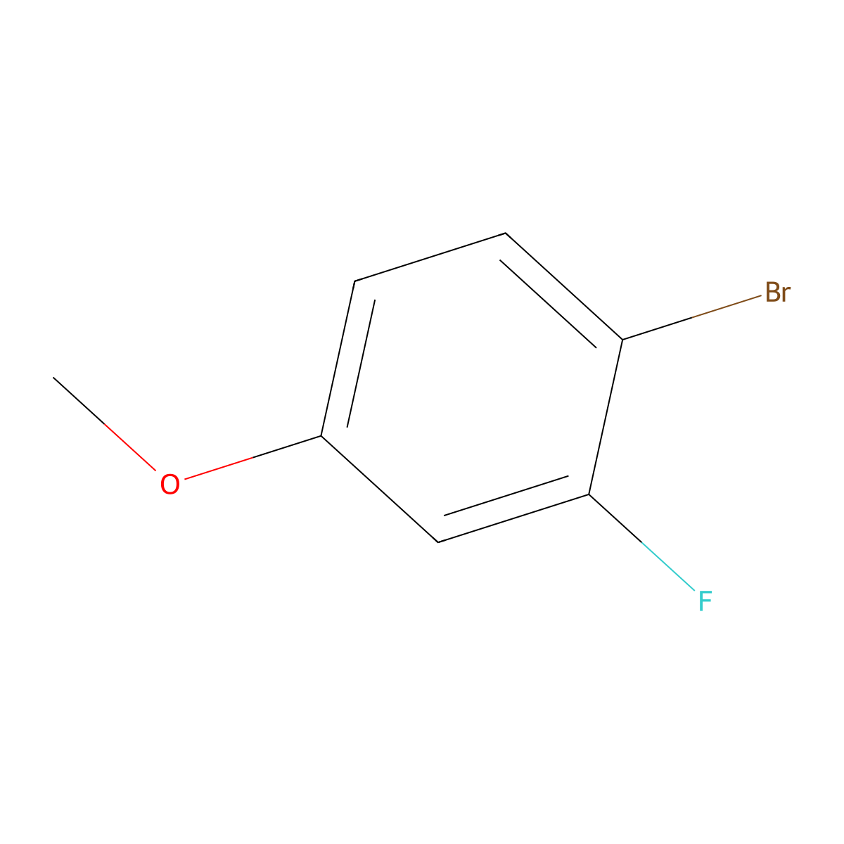 1-Bromo-2-fluoro-4-methoxybenzene molecular structure, CAS 408-50-4